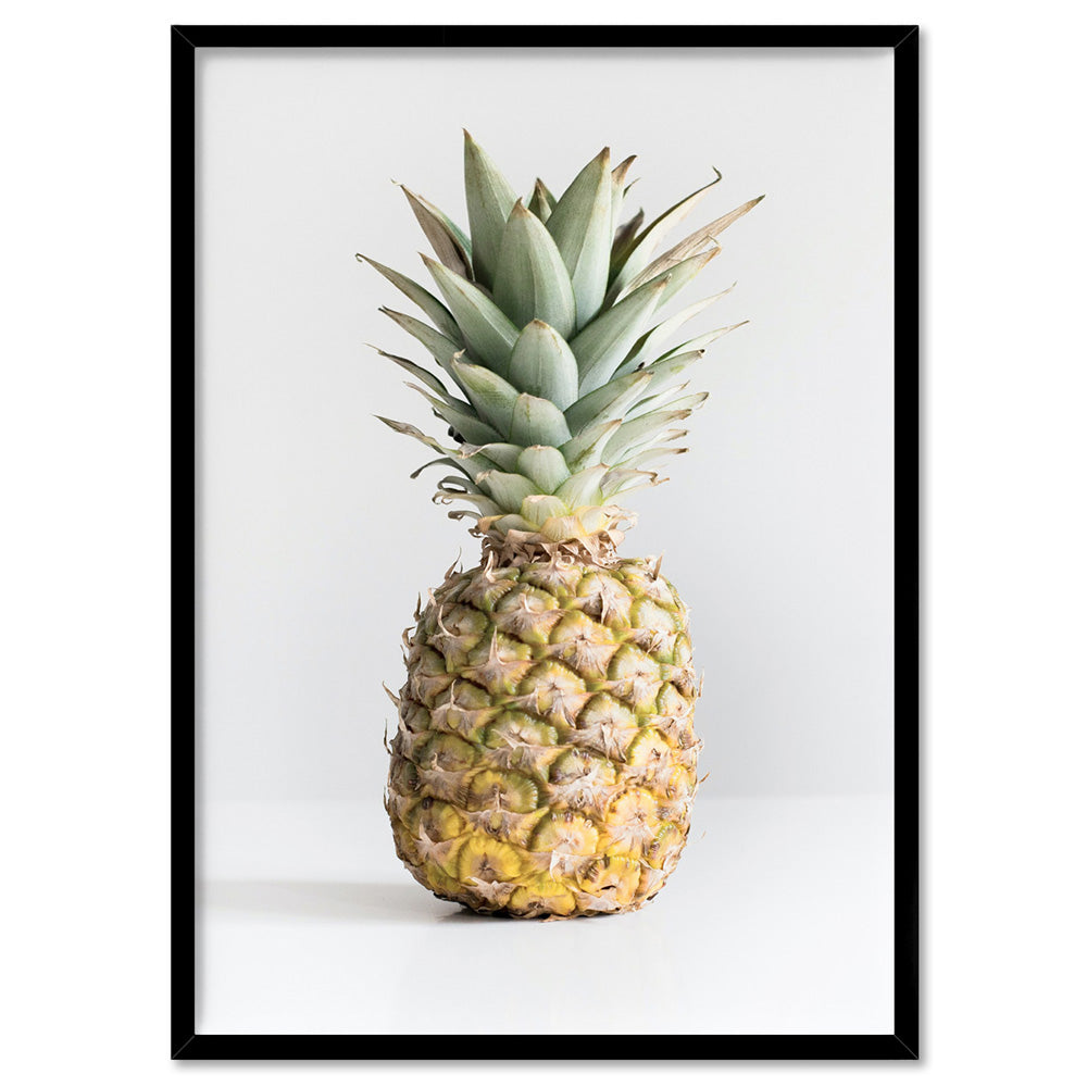 Lone Pinapple - Art Print, Poster, Stretched Canvas, or Framed Wall Art Print, shown in a black frame