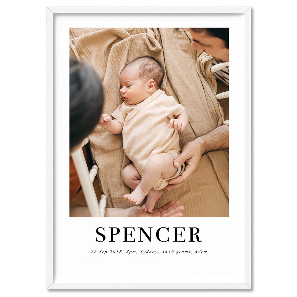 Personalised Baby Portrait Name Nursery Art Design