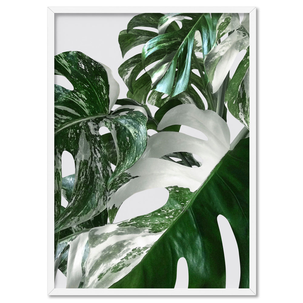 monstera poster Monstera Leaf Wall Art. Variegated Green Watercolour Poster – Print and  Proper®