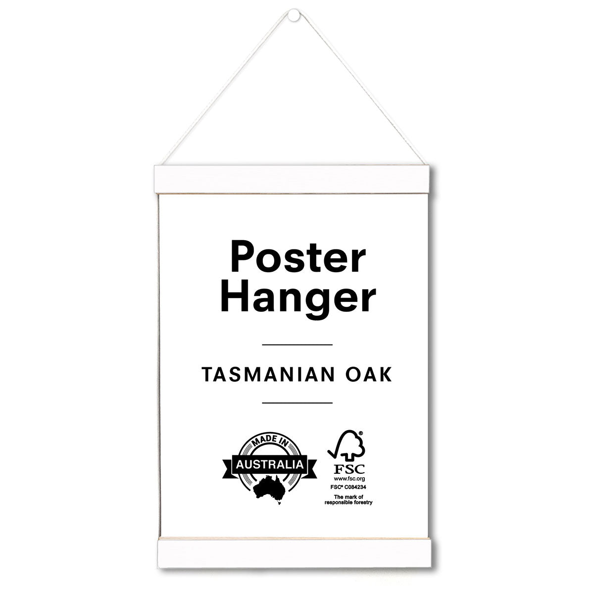 Poster Hangers (Tasmanian Oak) in White. – Print and Proper®