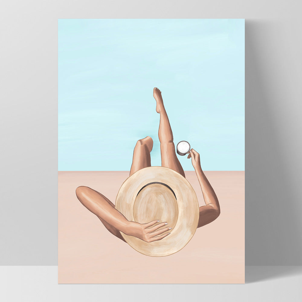 Poolside Perfection - Art Print by Ivy Green Illustrations, Poster, Stretched Canvas, or Framed Wall Art Print, shown as a stretched canvas or poster without a frame