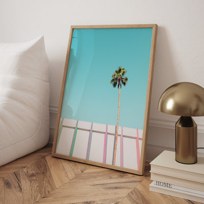 Palm Springs | Saguaro Hotel IV, Poster, Stretched Canvas or Framed Wall Art Prints, shown framed in a room