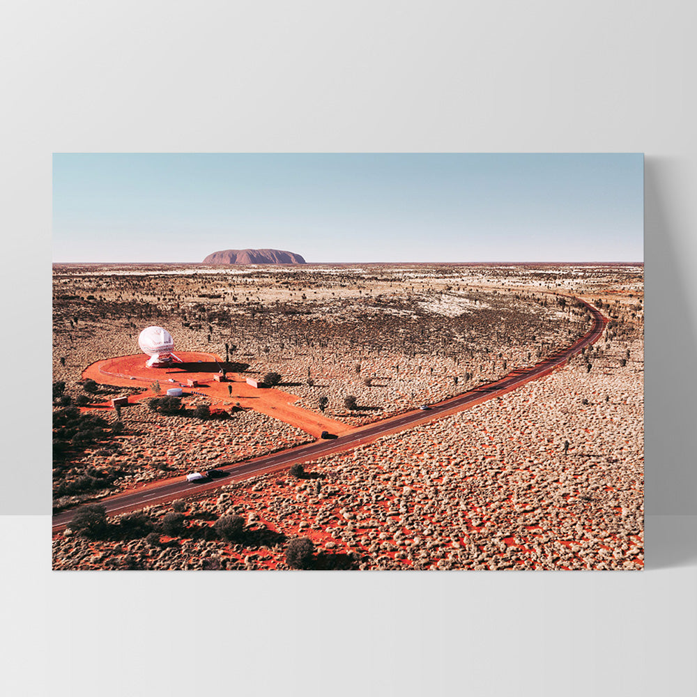 Winding Road to Uluru - Art Print by Beau Micheli, Poster, Stretched Canvas, or Framed Wall Art Print, shown as a stretched canvas or poster without a frame