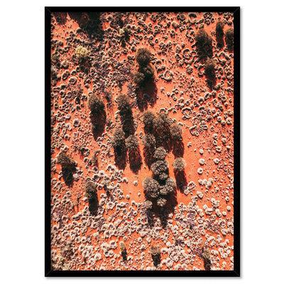 Red Earth Aerial II - Art Print by Beau Micheli, Poster, Stretched Canvas, or Framed Wall Art Print, shown in a black frame