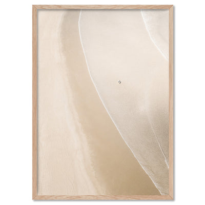 Phillip Island Shoreline Aerial - Art Print by Beau Micheli, Poster, Stretched Canvas, or Framed Wall Art Print, shown in a natural timber frame