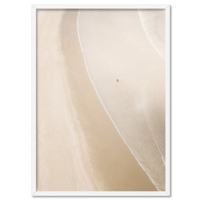 Phillip Island Shoreline Aerial - Art Print by Beau Micheli, Poster, Stretched Canvas, or Framed Wall Art Print, shown in a white frame