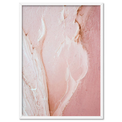 Pink Lake at Hutt Lagoon III - Art Print by Beau Micheli, Poster, Stretched Canvas, or Framed Wall Art Print, shown in a white frame