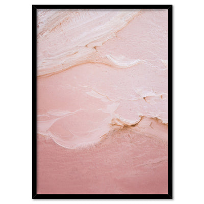 Pink Lake at Hutt Lagoon IV - Art Print by Beau Micheli, Poster, Stretched Canvas, or Framed Wall Art Print, shown in a black frame