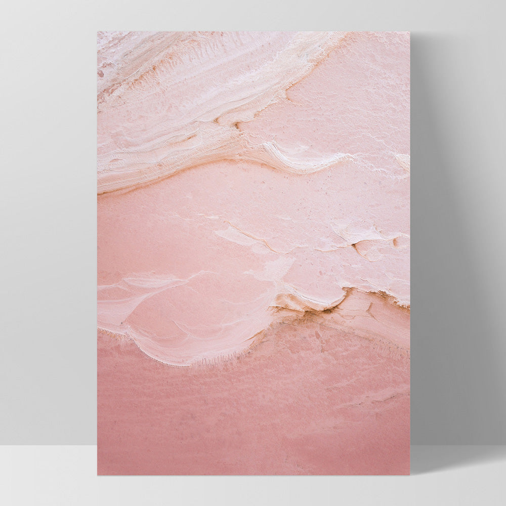 Pink Lake at Hutt Lagoon IV - Art Print by Beau Micheli, Poster, Stretched Canvas, or Framed Wall Art Print, shown as a stretched canvas or poster without a frame
