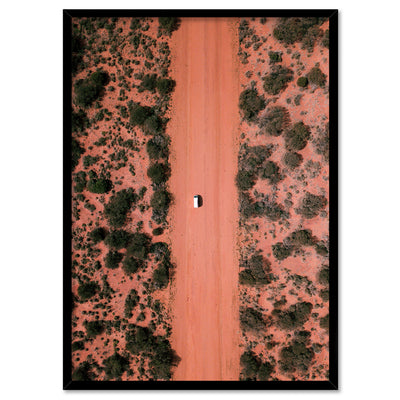 Red Earth Road II Kennedy Range - Art Print by Beau Micheli, Poster, Stretched Canvas, or Framed Wall Art Print, shown in a black frame