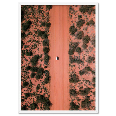 Red Earth Road II Kennedy Range - Art Print by Beau Micheli, Poster, Stretched Canvas, or Framed Wall Art Print, shown in a white frame
