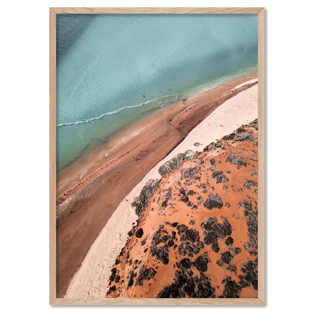 Kalbarri Beach Western Australia II - Art Print by Beau Micheli, Poster, Stretched Canvas, or Framed Wall Art Print, shown in a natural timber frame