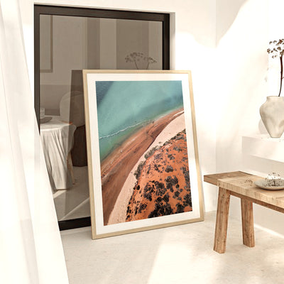 Kalbarri Beach Western Australia II - Art Print by Beau Micheli, Poster, Stretched Canvas or Framed Wall Art Prints, shown framed in a room