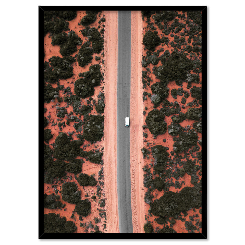 Red Earth Road III Kennedy Range - Art Print by Beau Micheli, Poster, Stretched Canvas, or Framed Wall Art Print, shown in a black frame
