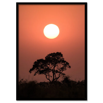 Sunset on the Kalahari II - Art Print by Beau Micheli, Poster, Stretched Canvas, or Framed Wall Art Print, shown in a black frame