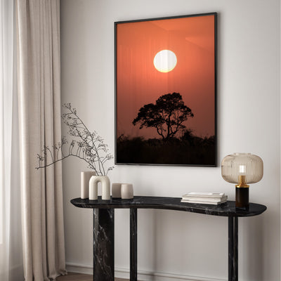 Sunset on the Kalahari II - Art Print by Beau Micheli, Poster, Stretched Canvas or Framed Wall Art Prints, shown framed in a room