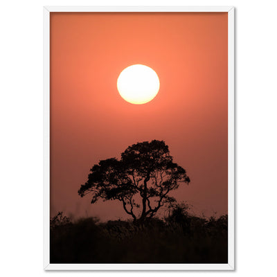 Sunset on the Kalahari II - Art Print by Beau Micheli, Poster, Stretched Canvas, or Framed Wall Art Print, shown in a white frame