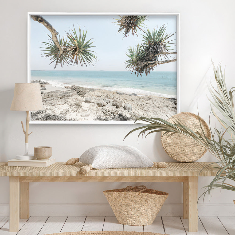 Noosa Beach View Art Print. Ocean Horizon Wall Art Poster – Print