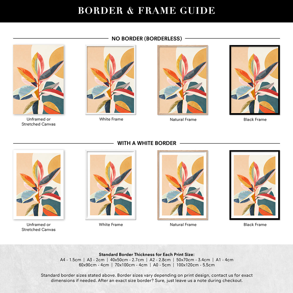 Colorful Branching Out III - Art Print by CityArt, Poster, Stretched Canvas or Framed Wall Art, Showing White , Black, Natural Frame Colours, No Frame (Unframed) or Stretched Canvas, and With or Without White Borders