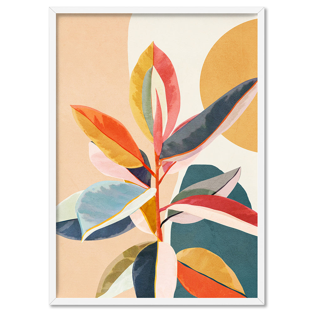 Colorful Branching Out III - Art Print by CityArt, Poster, Stretched Canvas, or Framed Wall Art Print, shown in a white frame