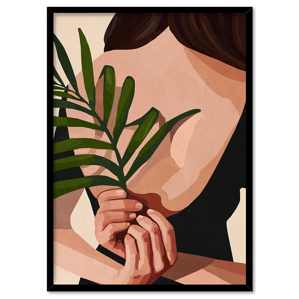 Little Leaf Behind my Back - Art Print by CityArt, Poster, Stretched Canvas, or Framed Wall Art Print, shown in a black frame