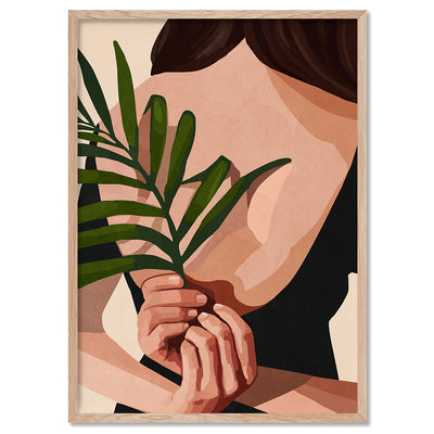 Little Leaf Behind my Back - Art Print by CityArt, Poster, Stretched Canvas, or Framed Wall Art Print, shown in a natural timber frame