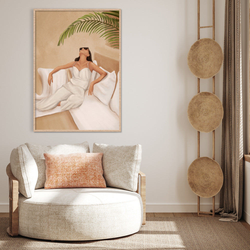 Summer Heat - Art Print by CityArt, Poster, Stretched Canvas or Framed Wall Art Prints, shown framed in a room