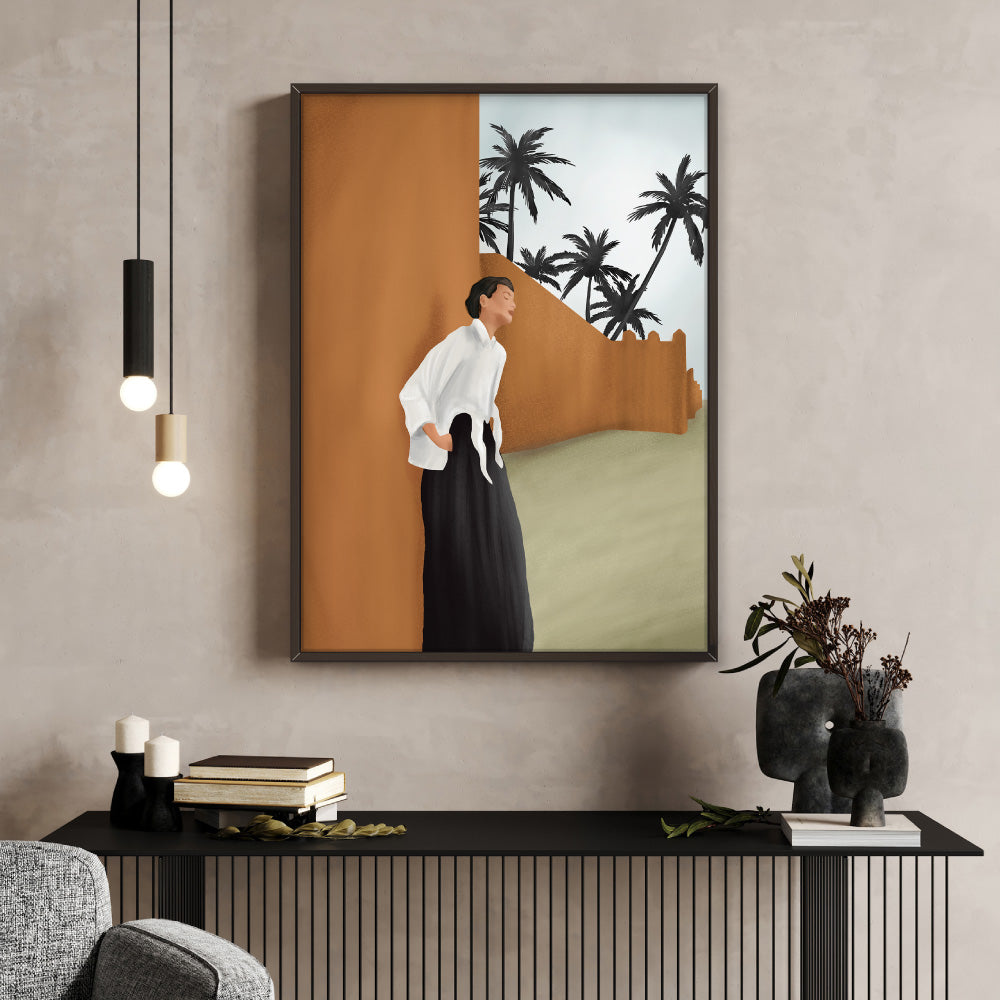 Backbone - Art Print by CityArt, Poster, Stretched Canvas or Framed Wall Art Prints, shown framed in a room