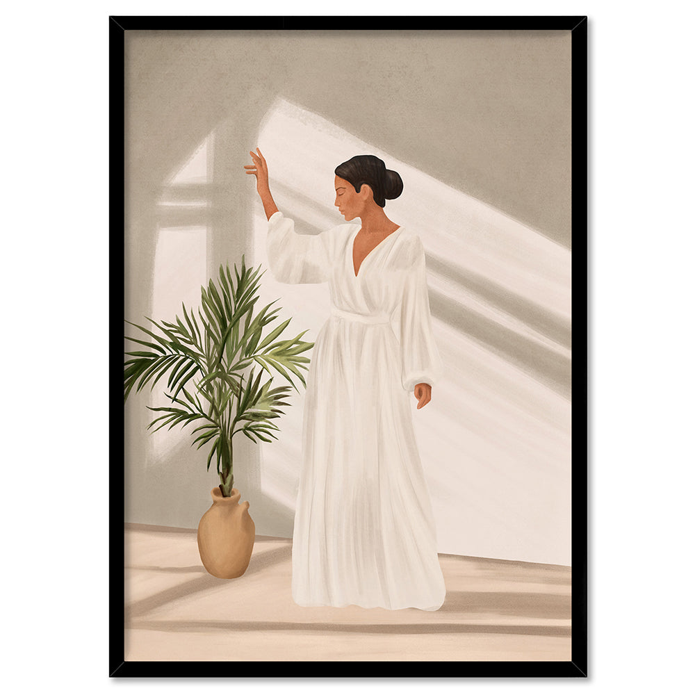 Opened Window - Art Print by CityArt, Poster, Stretched Canvas, or Framed Wall Art Print, shown in a black frame