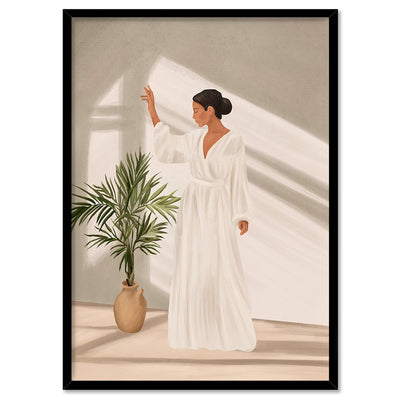 Opened Window - Art Print by CityArt, Poster, Stretched Canvas, or Framed Wall Art Print, shown in a black frame