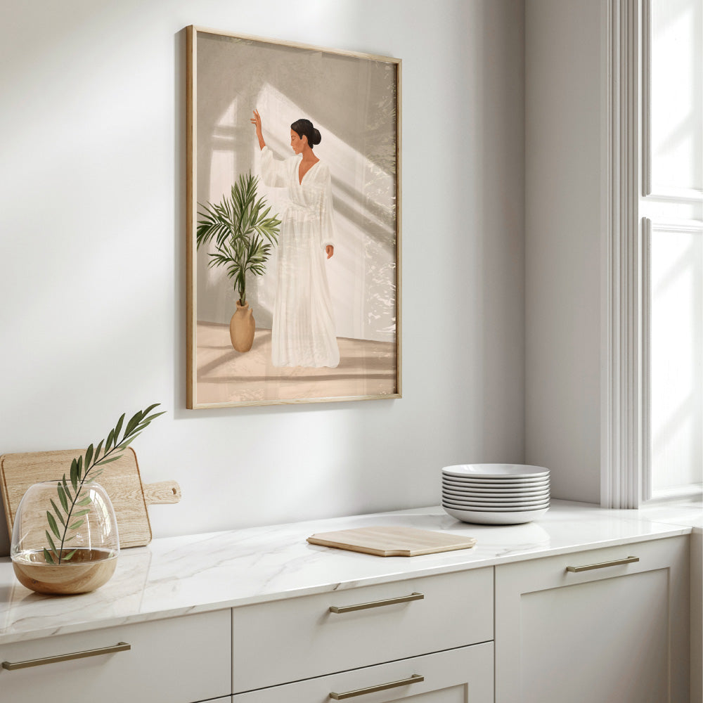 Opened Window - Art Print by CityArt, Poster, Stretched Canvas or Framed Wall Art Prints, shown framed in a room