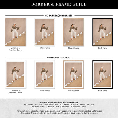 Stepping Up - Art Print by CityArt, Poster, Stretched Canvas or Framed Wall Art, Showing White , Black, Natural Frame Colours, No Frame (Unframed) or Stretched Canvas, and With or Without White Borders