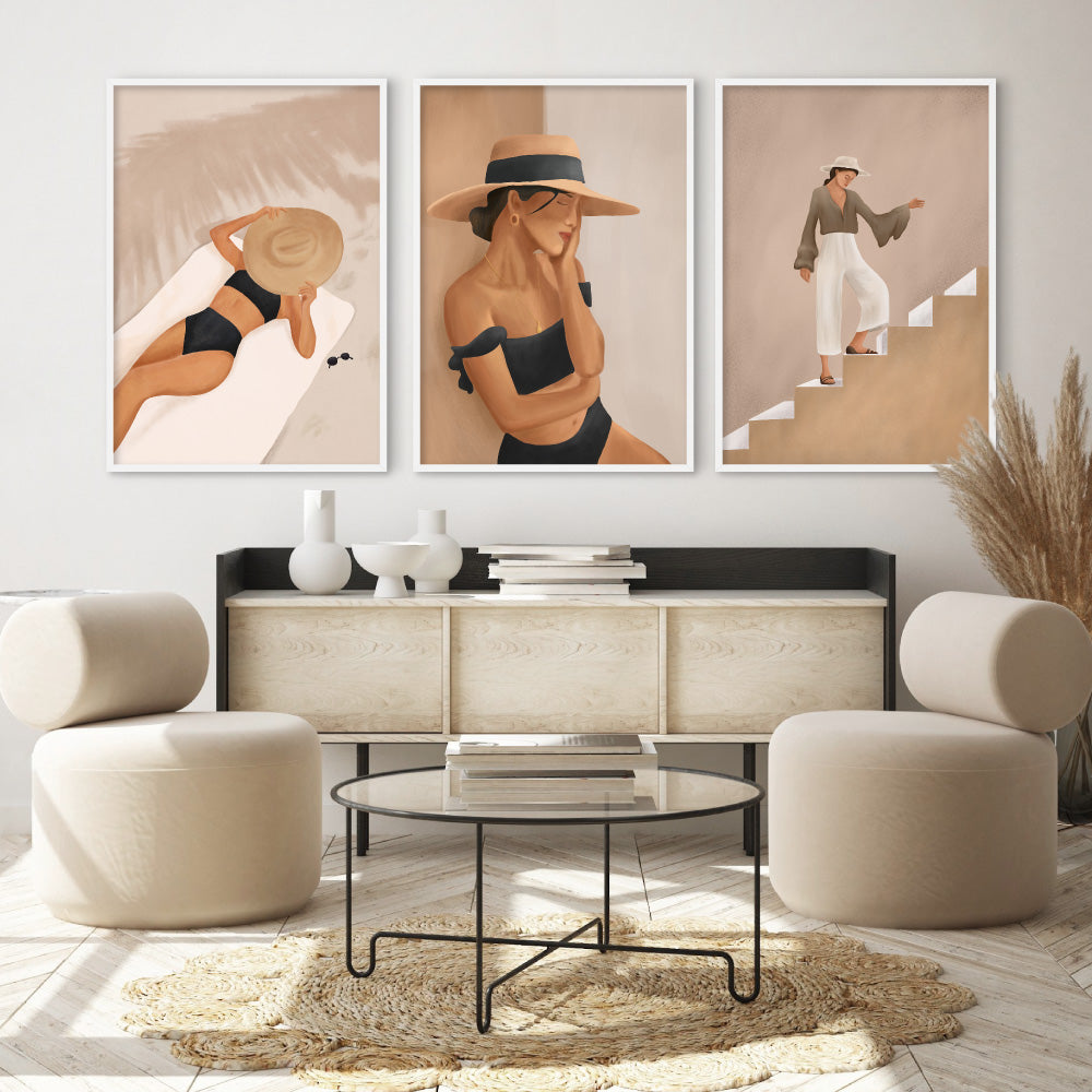 Stepping Up - Art Print by CityArt, Poster, Stretched Canvas or Framed Wall Art, shown framed in a home interior space