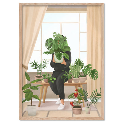 My Little Garden - Art Print by CityArt, Poster, Stretched Canvas, or Framed Wall Art Print, shown in a natural timber frame