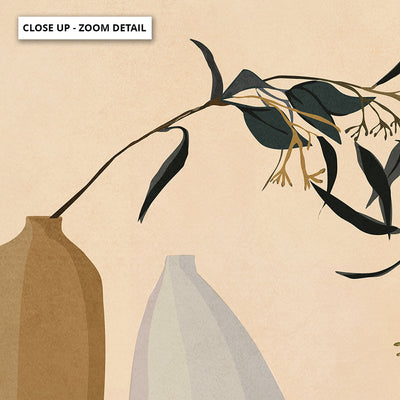 Couple Of Vases - Art Print by CityArt, Poster, Stretched Canvas or Framed Wall Art, Close up View of Print Resolution