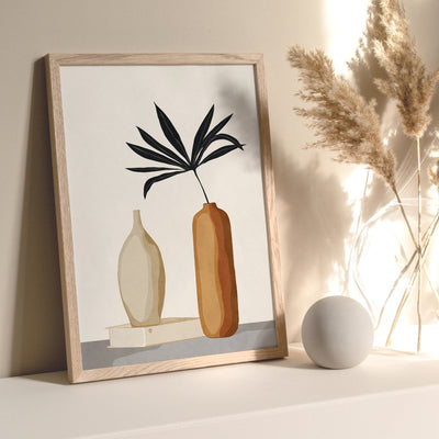 Couple Of Vases II - Art Print by CityArt, Poster, Stretched Canvas or Framed Wall Art Prints, shown framed in a room