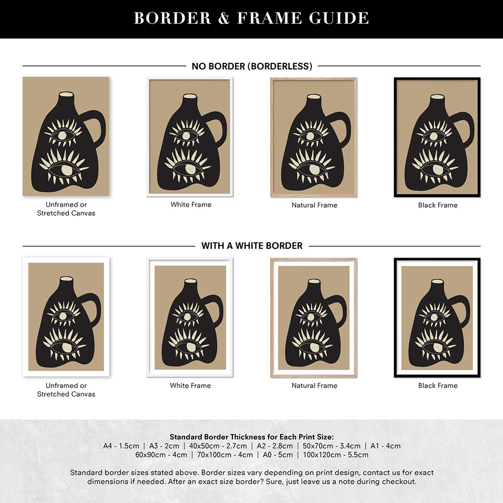 Modern Abstract Vase - Art Print by CityArt, Poster, Stretched Canvas or Framed Wall Art, Showing White , Black, Natural Frame Colours, No Frame (Unframed) or Stretched Canvas, and With or Without White Borders