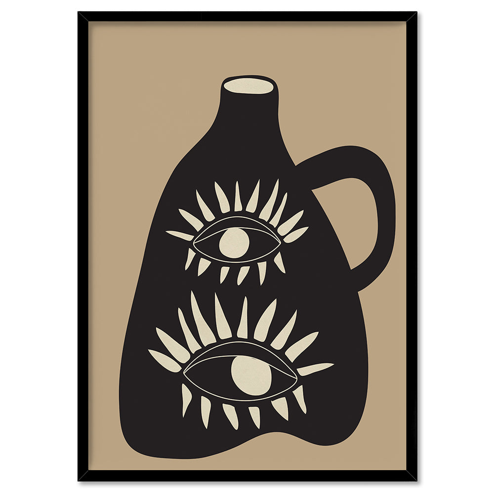 Modern Abstract Vase - Art Print by CityArt, Poster, Stretched Canvas, or Framed Wall Art Print, shown in a black frame