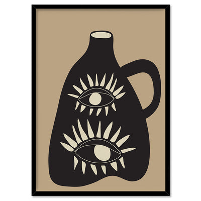 Modern Abstract Vase - Art Print by CityArt, Poster, Stretched Canvas, or Framed Wall Art Print, shown in a black frame