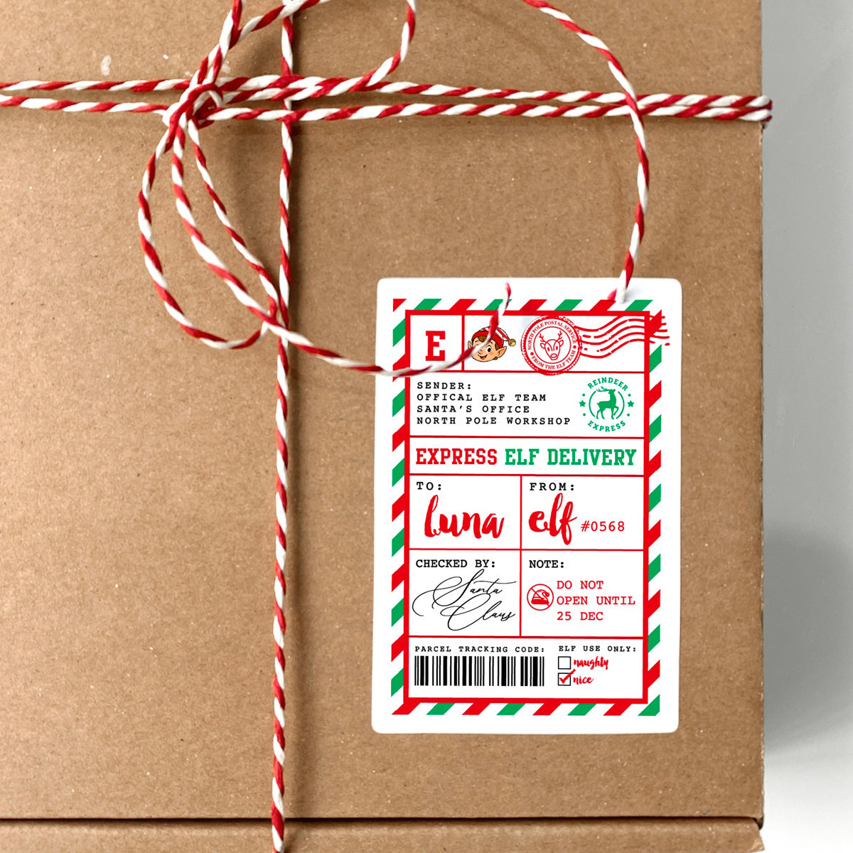 Christmas Gift Stickers | Express Elf Delivery - Set of 8, 16 or 24