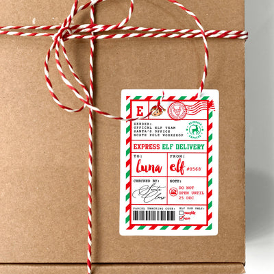 Christmas Gift Stickers | Express Elf Delivery - Set of 8, 16 or 24