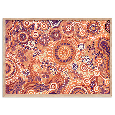 Burnt Radiance in Terracotta  - Art Print by Leah Cummins, Poster, Stretched Canvas, or Framed Wall Art Print, shown in a natural timber frame
