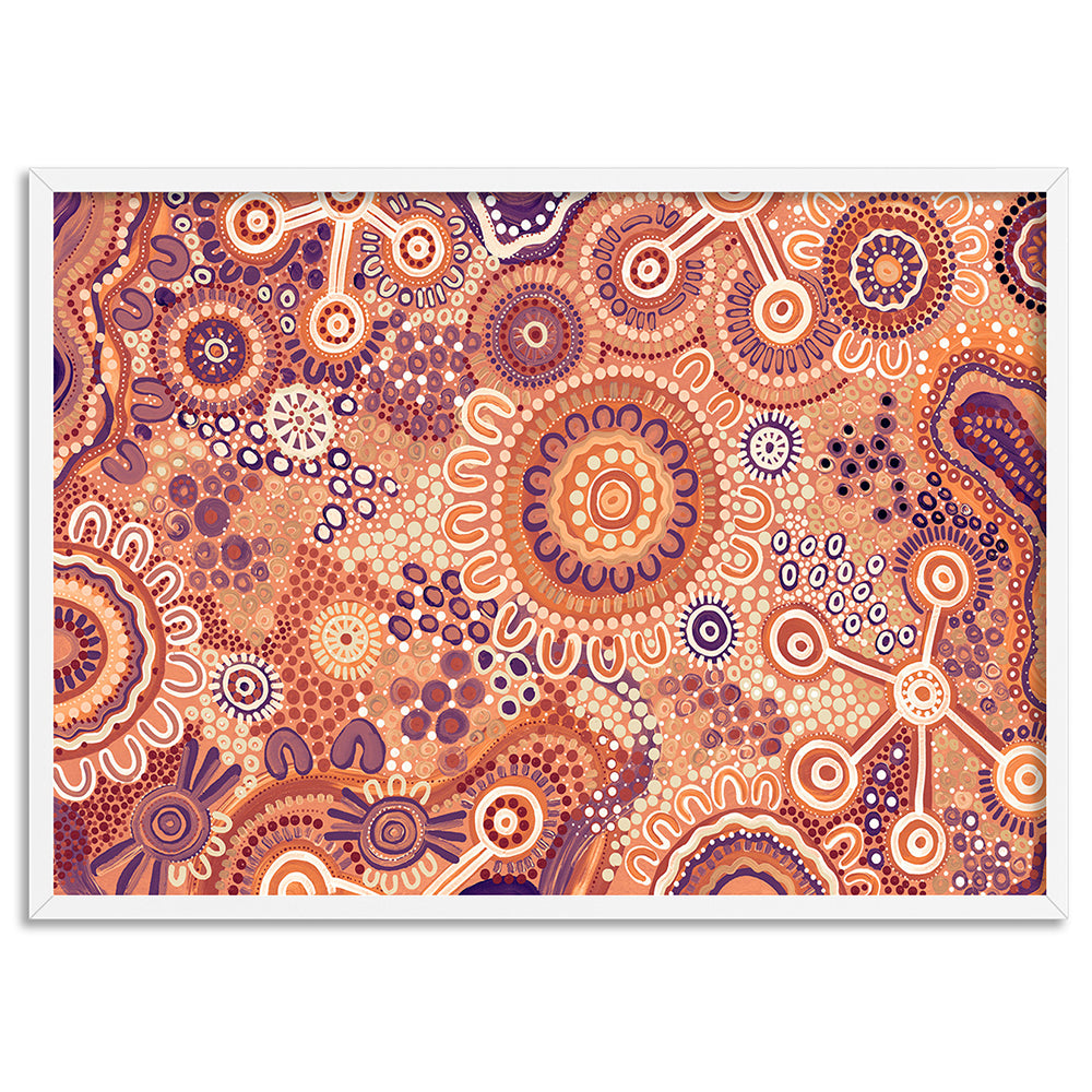 Burnt Radiance in Terracotta  - Art Print by Leah Cummins, Poster, Stretched Canvas, or Framed Wall Art Print, shown in a white frame