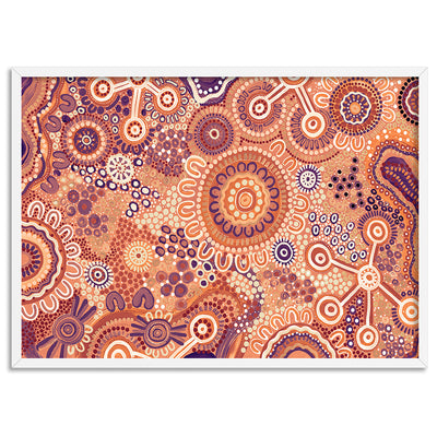 Burnt Radiance in Terracotta  - Art Print by Leah Cummins, Poster, Stretched Canvas, or Framed Wall Art Print, shown in a white frame