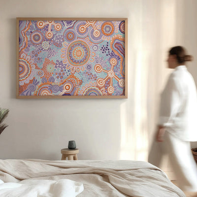 Burnt Radiance in Purple - Art Print by Leah Cummins, Poster, Stretched Canvas or Framed Wall Art Prints, shown framed in a room