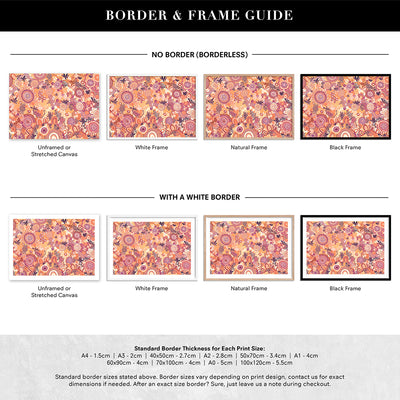 Flourishing in Terracotta  - Art Print by Leah Cummins, Poster, Stretched Canvas or Framed Wall Art, Showing White , Black, Natural Frame Colours, No Frame (Unframed) or Stretched Canvas, and With or Without White Borders