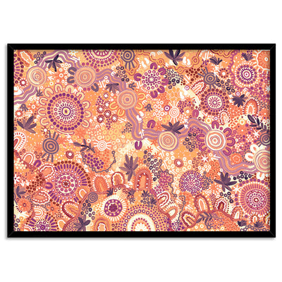 Flourishing in Terracotta  - Art Print by Leah Cummins, Poster, Stretched Canvas, or Framed Wall Art Print, shown in a black frame