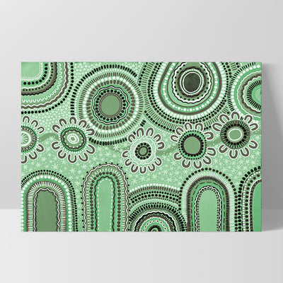 Journey in Green  - Art Print by Leah Cummins, Poster, Stretched Canvas, or Framed Wall Art Print, shown as a stretched canvas or poster without a frame