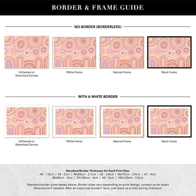 Journey in Pastels  - Art Print by Leah Cummins, Poster, Stretched Canvas or Framed Wall Art, Showing White , Black, Natural Frame Colours, No Frame (Unframed) or Stretched Canvas, and With or Without White Borders