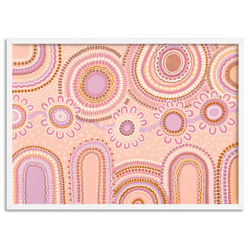 Journey in Pastels  - Art Print by Leah Cummins, Poster, Stretched Canvas, or Framed Wall Art Print, shown in a white frame